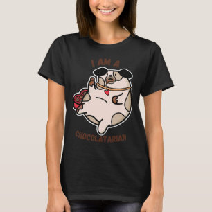 Camiseta Un perro chubby comiendo chocolate