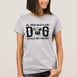 Camiseta Un perro de rescate roba mi corazón Diseño de aman