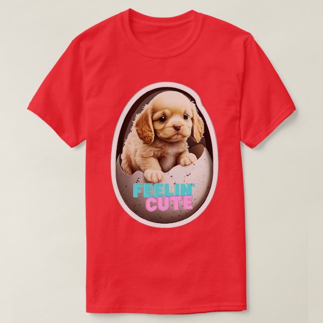 Camiseta Un perro emerge de su huevo (Diseño del anverso)