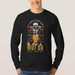 Camiseta Un perro gracioso usando gorra y gafas de sol