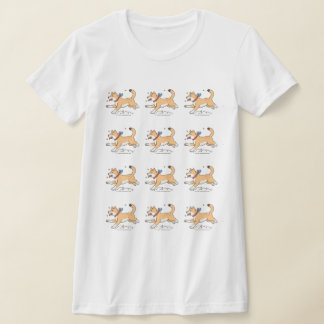 Camiseta Un perro hachiko marrón feliz corriendo