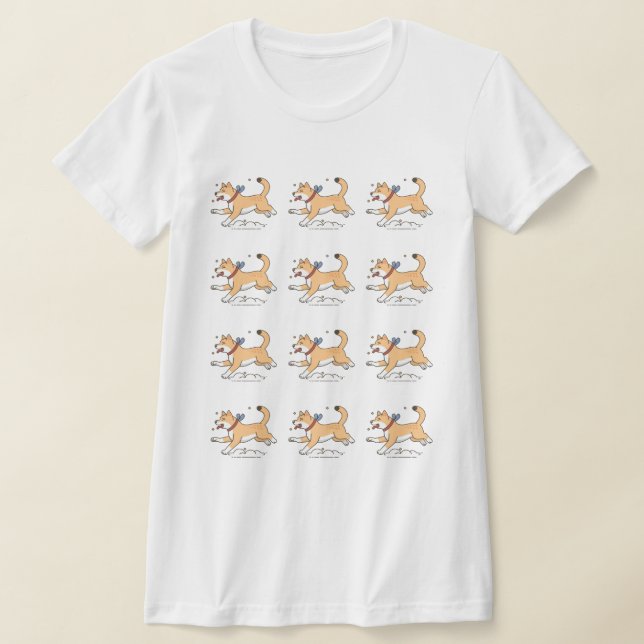 Camiseta Un perro hachiko marrón feliz corriendo (Distribución)