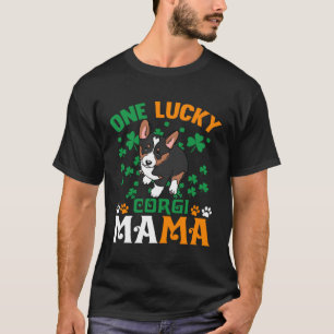Camiseta Un Perro Suertudo Mamá Tricolor Corgi St Patricks