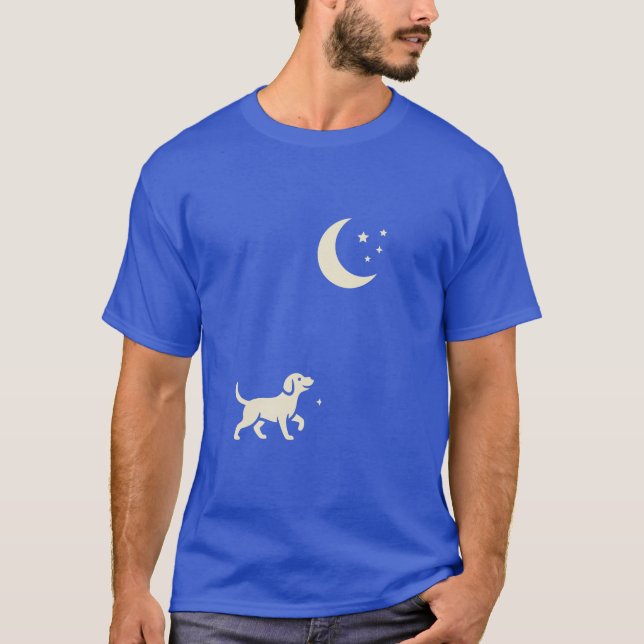 Camiseta un perro una luna y estrellas (Anverso)