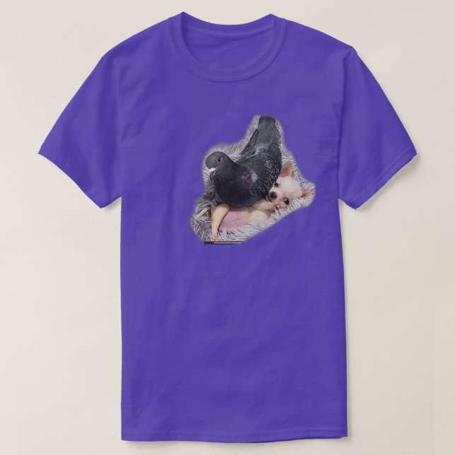 Camiseta Un perro y una paloma (Diseño del anverso)