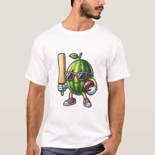 Camiseta Un personaje de la sandía personalizado jugando