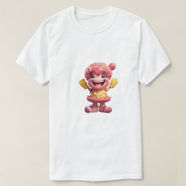 Camiseta Un personaje de pastel con brazos y piernas. (Diseño del anverso)