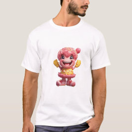 Camiseta Un personaje de pastel con brazos y piernas.