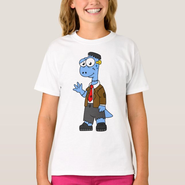 Camiseta Un Personalizado Brontosaurio Se Vestió Como Frank (Anverso)