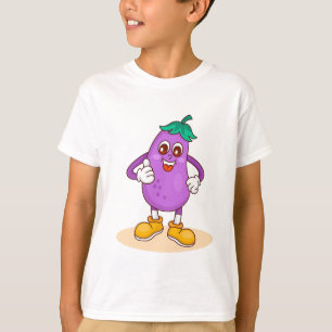 Camiseta Un Personalizado burdo de la berenjena sonriente