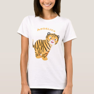 Camiseta Un personalizado feliz del cachorro de tigre
