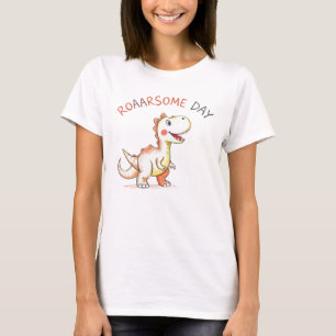 Camiseta Un Personalizado lindo dinosaurio: "¡Día impresion