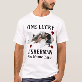 Camiseta Un pescador afortunado que hace juego con la foto 