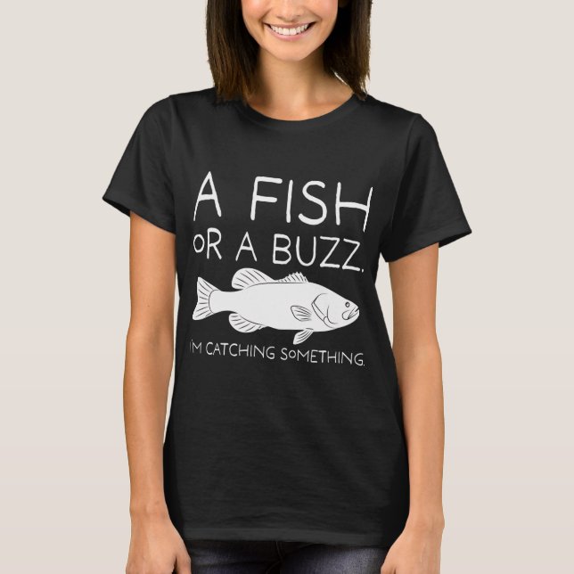 Camiseta Un pez o un zumbido. (Blanco) (Anverso)