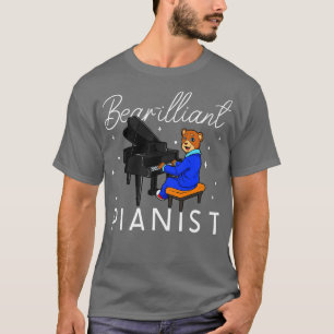 Camiseta Un pianista brillante oso en el piano