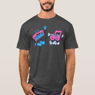 Camiseta un piano y un par de notas musicales amigo