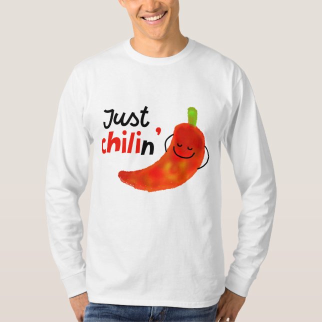 Camiseta Un pimiento chili positivo - sólo Chilin (Anverso)