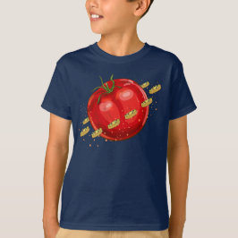 Camiseta Un planeta de tomate con pizzas a su alrededor