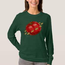 Camiseta Un planeta de tomate con pizzas a su alrededor
