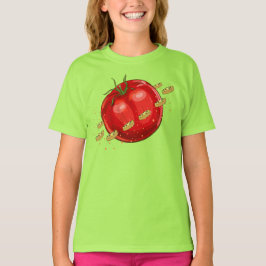 Camiseta Un planeta de tomate con pizzas a su alrededor