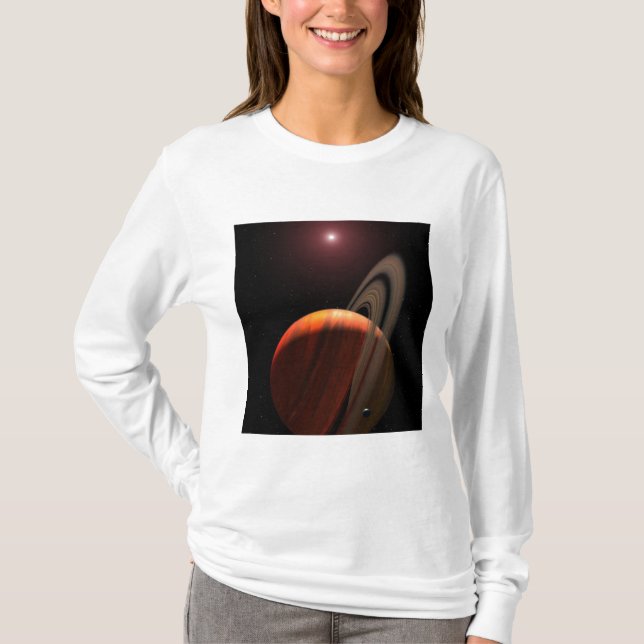 Camiseta Un planeta gigante del gas orbitando un enano rojo (Anverso)