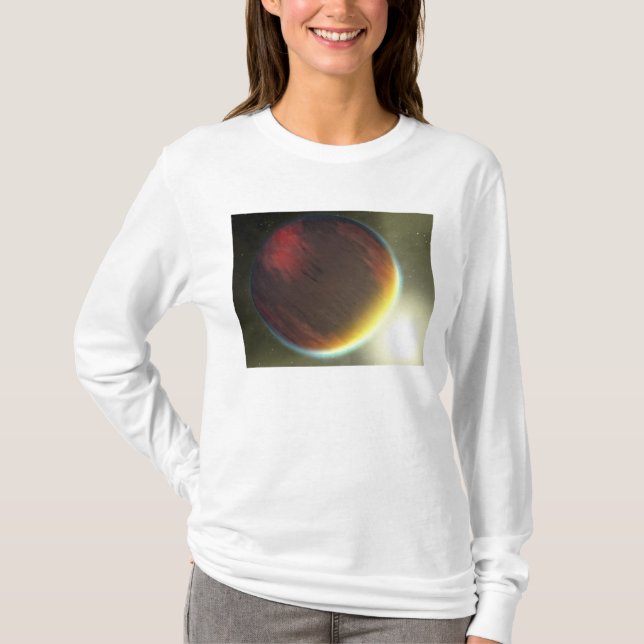 Camiseta Un planeta nublado al estilo Júpiter que orbita (Anverso)