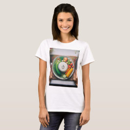 Camiseta un plato de comida con un plato de verduras