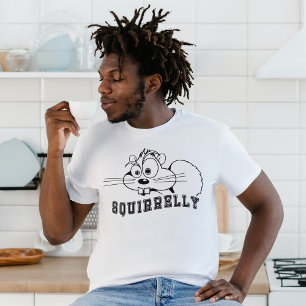Camiseta Un poco ardilla ardilla Black Line Art Unisex