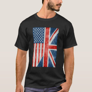 Camiseta Un poco de británico americano soy la bandera brit