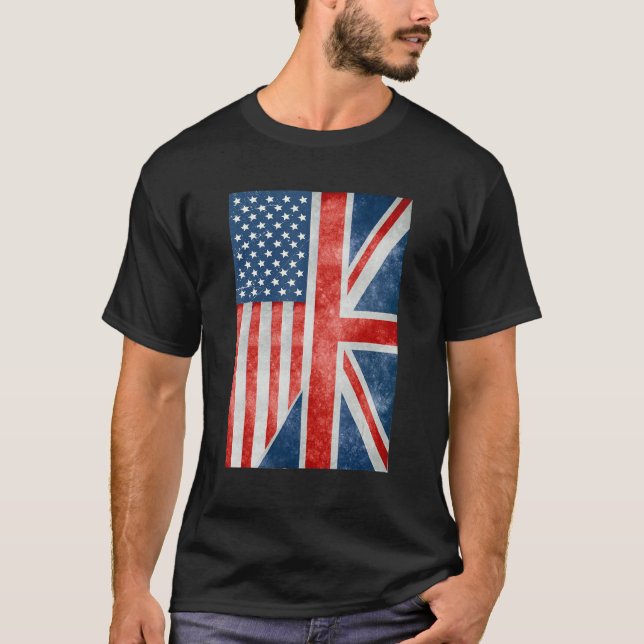 Camiseta Un poco de británico americano soy la bandera brit (Anverso)