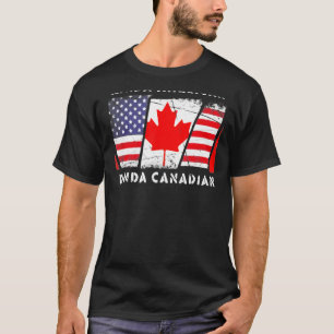 Camiseta Un poco de norteamericano Kinda Bandera Canadiense