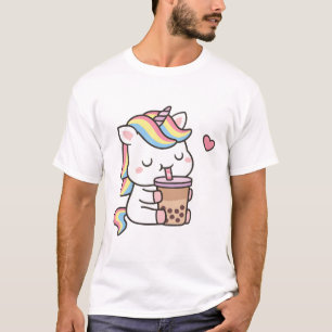 Camiseta Un poco de unicornio lindo amor Boba Tea de leche