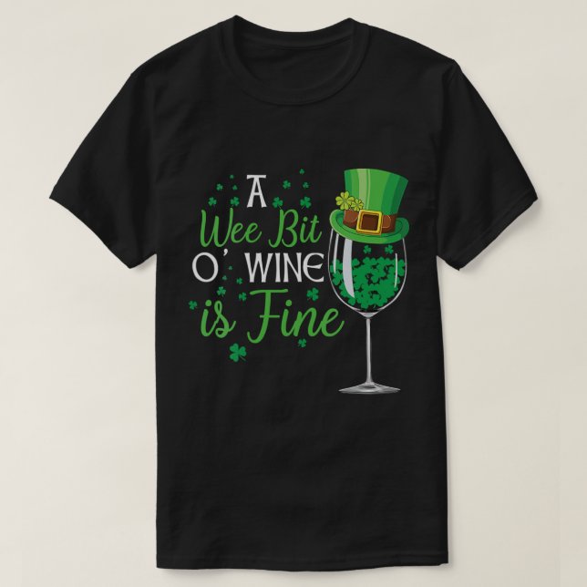 Camiseta Un Poco De Wine St Patricks Day Shirt Funny Wine (Diseño del anverso)