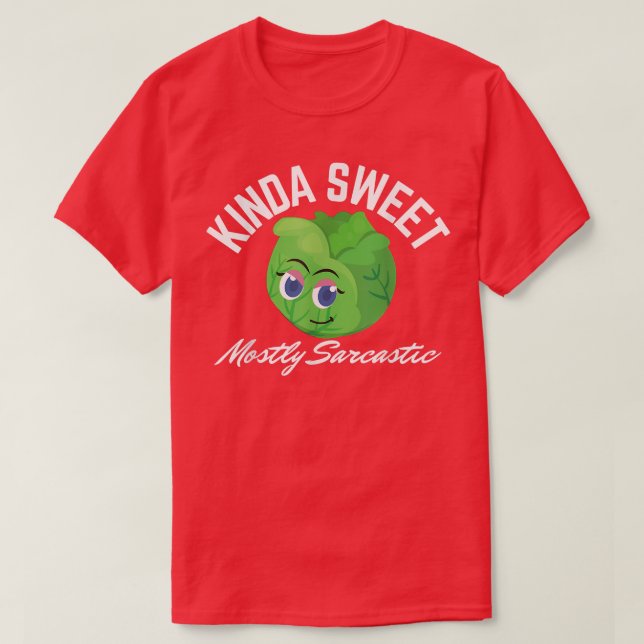 Camiseta Un poco dulce sobre todo sarcástico Funny Vegetari (Diseño del anverso)
