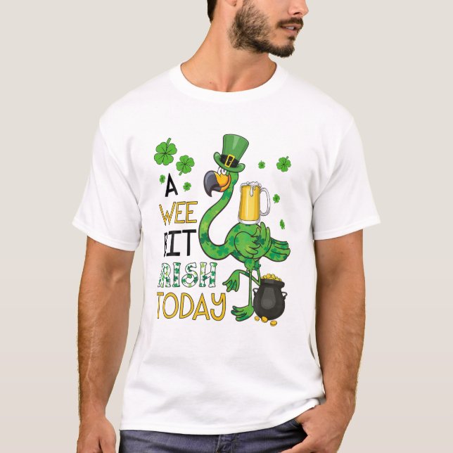 Camiseta Un poco irlandés hoy flamenco verde St Patrick (Anverso)