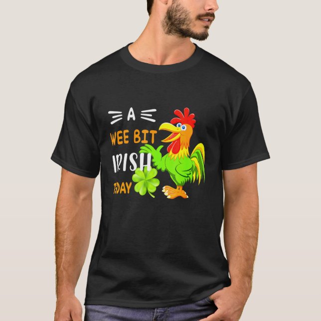 Camiseta Un poco irlandés hoy Pollo verde St Patricks Da (Anverso)