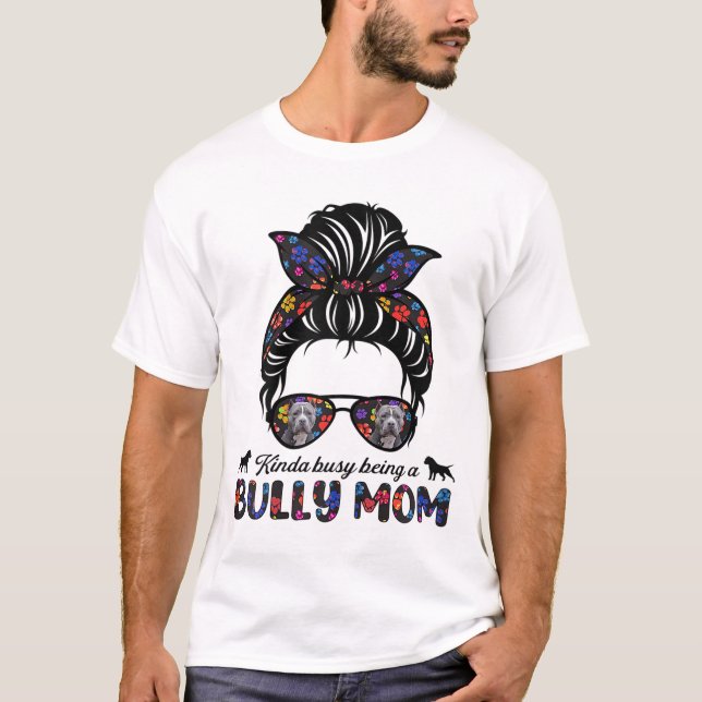 Camiseta Un Poco Ocupado Como Una Abuela Mamá Americana Des (Anverso)