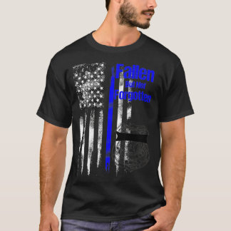 Camiseta Un policía delgado de la línea azul caído pero no 