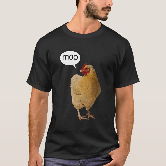 Camiseta Un pollo que dice muu (Anverso)