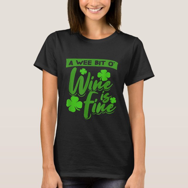 Camiseta Un poquito de vino St Patricks Set para Perforar e (Anverso)