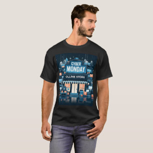 Camiseta un poster de la tienda de ciberlunes con un signo