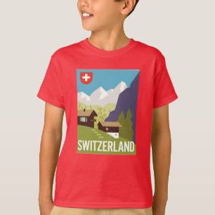 Camiseta Un poster del viaje de Suiza
