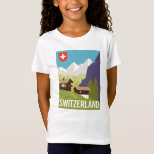 Camiseta Un poster del viaje de Suiza