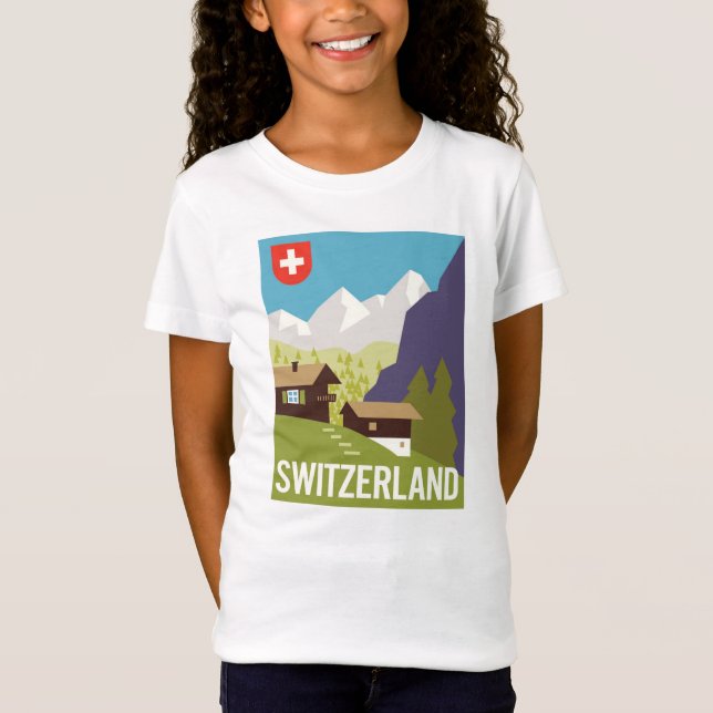 Camiseta Un poster del viaje de Suiza (Anverso)