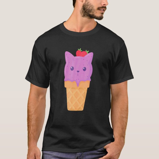 Camiseta Un postre gato gato dulce helado kitty (Anverso)