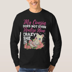 Camiseta Un primo loco gato lindo con Rosas