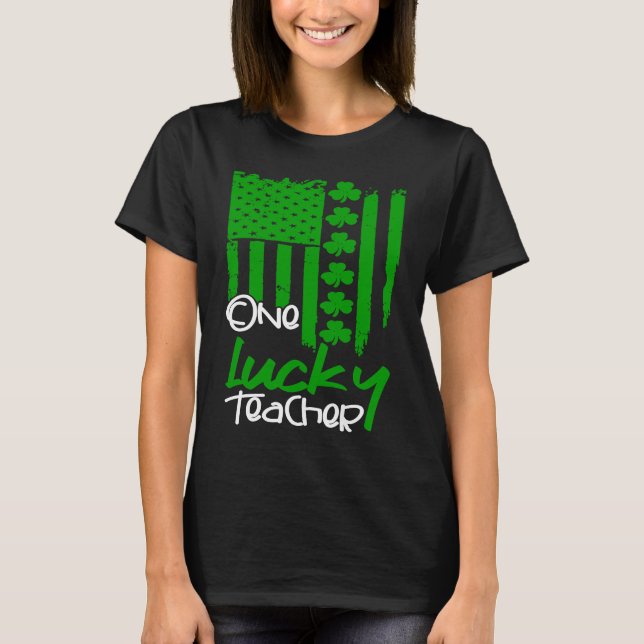 Camiseta Un profesor afortunado Día de Patrones Leprechaun  (Anverso)