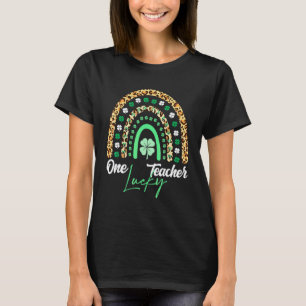 Camiseta Un Profesor Afortunado Leopardo Arcoíris St Patric