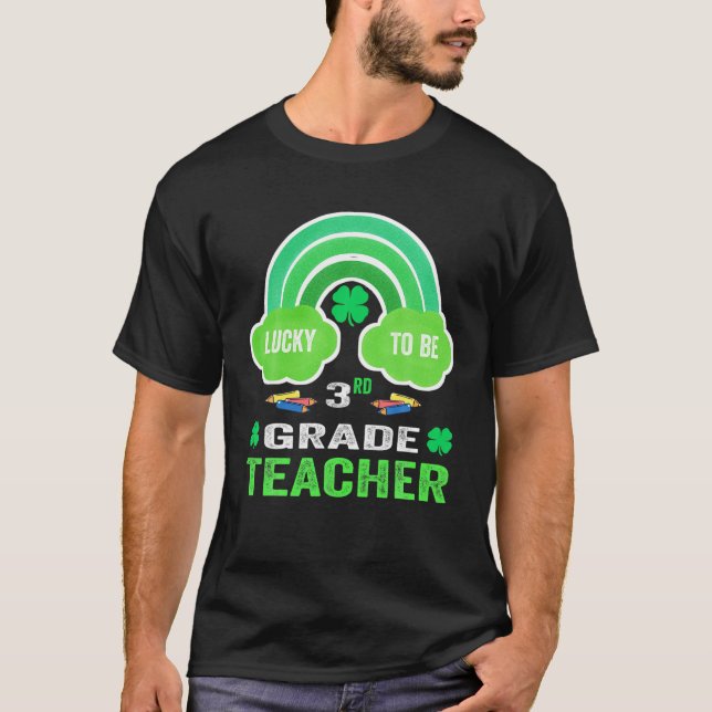 Camiseta Un profesor afortunado Rainbow St Patricks tiene s (Anverso)