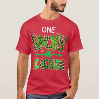 Camiseta Un profesor afortunado, Shamrock Leopard Plaid St